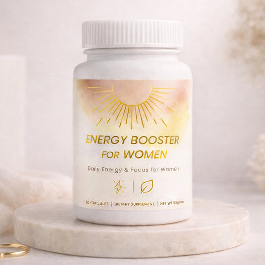 Energy Booster for Women - Energy supplement for women - Daily Clean Energy + Focus - Healthy Adderall Alternative - Energy Booster for Moms - For Work, Study, Gym - 60 Count